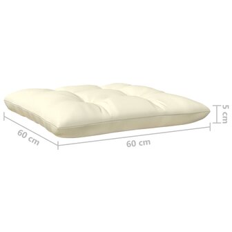 3-delige Loungeset met cr&egrave;mekleurige kussens massief grenenhout 11