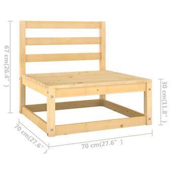 2-delige Loungeset met kussens massief grenenhout 8