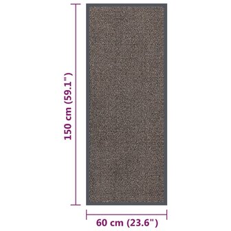 Deurmat getuft 60x150 cm donkerbruin 5