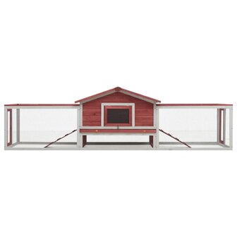 Konijnenhok 310x70x87 cm massief grenen- en vurenhout rood 3