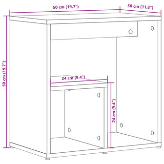 Bijzettafel 50x30x50 cm spaanplaat sonoma eikenkleurig 10