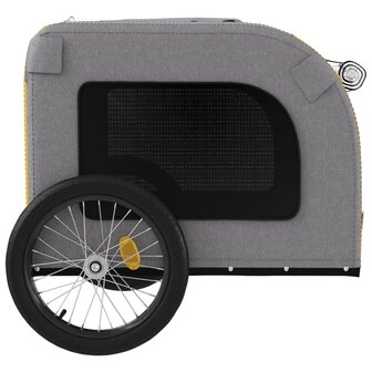 Hondenfietstrailer oxfordstof en ijzer geel en grijs 7