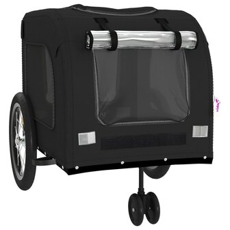 Hondenfietstrailer oxford stof en ijzer zwart 5