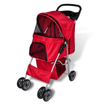 Wandelwagen voor hond rood 2