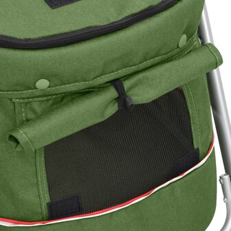 Hondenwagen inklapbaar 100x49x96 cm linnenstof groen 10