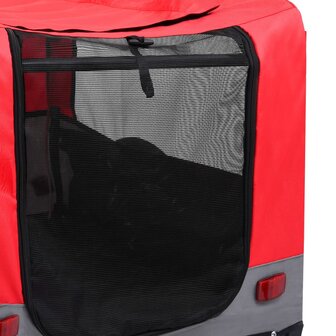 Fietstrailer en hondenwagen 2-in-1 rood en grijs 8