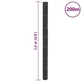 Worteldoek 1,5x200 m polypropeen zwart 8