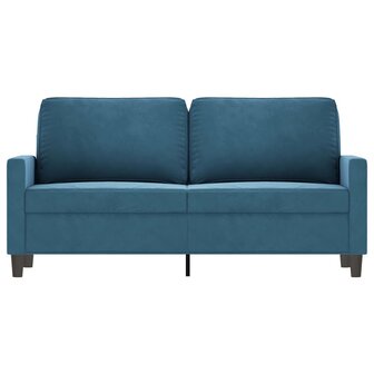 Tweezitsbank 140 cm fluweel blauw 3