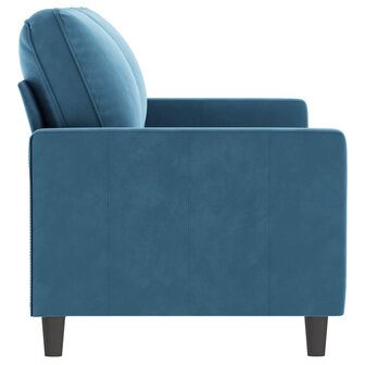 Tweezitsbank 140 cm fluweel blauw 4