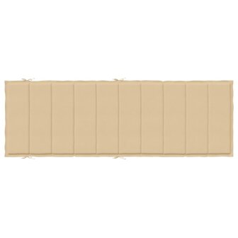 Ligbedkussen 186x58x3 cm stof gem&ecirc;leerd beige 6