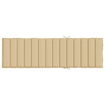 Ligbedkussen 200x50x4 cm stof gem&ecirc;leerd beige 5