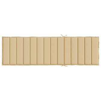 Ligbedkussen 200x60x4 cm stof gem&ecirc;leerd beige 5