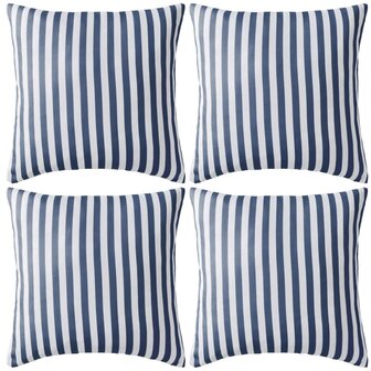 Buitenkussens 45x45 cm gestreept marineblauw 4 st 1