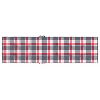 Terrasstoelkussen ruitpatroon (75+105)x50x4 cm rood 5