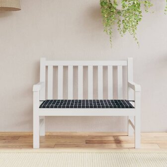 Tuinbankkussen ruitpatroon 120x50x3 cm oxford stof zwart 1