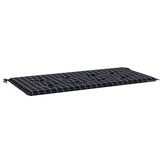 Tuinbankkussen ruitpatroon 120x50x3 cm oxford stof zwart 2