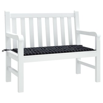 Tuinbankkussen ruitpatroon 120x50x3 cm oxford stof zwart 3