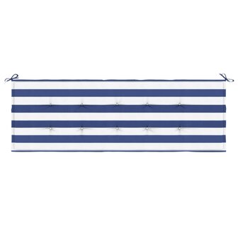 Tuinbankkussen gestreept 150x50x3 cm oxford stof wit en blauw 3