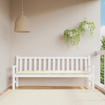 Tuinbankkussen 200x50x7 cm oxford stof cr&egrave;mekleurig 1