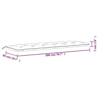 Tuinbankkussen 200x50x7 cm stof roze 7