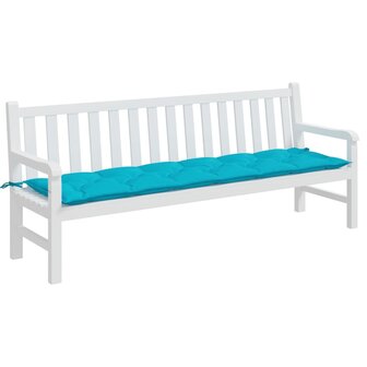 Tuinbankkussen 200x50x7 cm stof turquoise 3