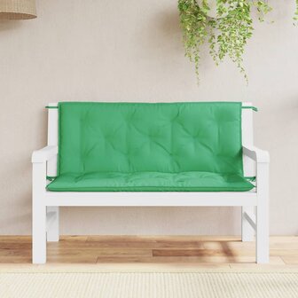 Tuinbankkussens 2 st 120x50x7 cm oxford stof groen 1