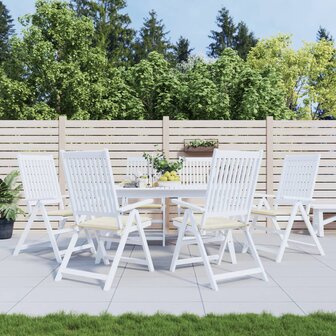 Tuinstoelkussens 6 st 40x40x3 cm oxford stof cr&egrave;mekleurig 1