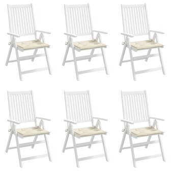 Tuinstoelkussens 6 st 40x40x3 cm oxford stof cr&egrave;mekleurig 4