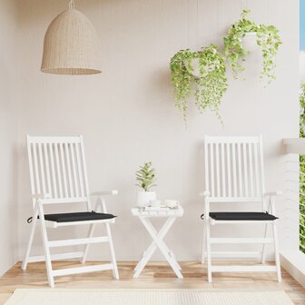 Tuinstoelkussens 2 st 40x40x3 cm oxford stof zwart 1