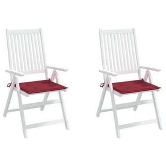Tuinstoelkussens 2 st 40x40x3 cm oxford stof wijnrood 4