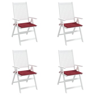 Tuinstoelkussens 4 st 40x40x3 cm oxford stof wijnrood 4