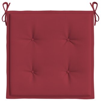 Tuinstoelkussens 4 st 40x40x3 cm oxford stof wijnrood 5