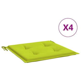 Tuinstoelkussens 4 st 40x40x3 cm oxford stof felgroen 2