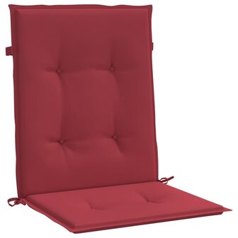 Tuinstoelkussens 2 st 100x50x3 cm oxford stof wijnrood 3