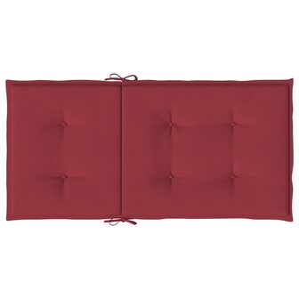 Tuinstoelkussens 2 st 100x50x3 cm oxford stof wijnrood 6
