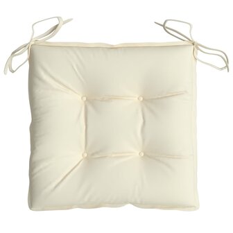 Stoelkussens 2 st 40x40x7 cm stof cr&egrave;mewit 5