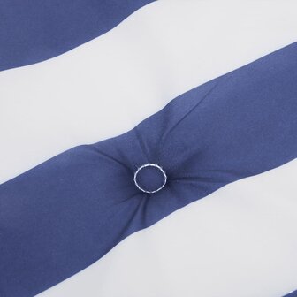Tuinstoelkussens 2 st gestreept 40x40x3 cm stof wit en blauw 6