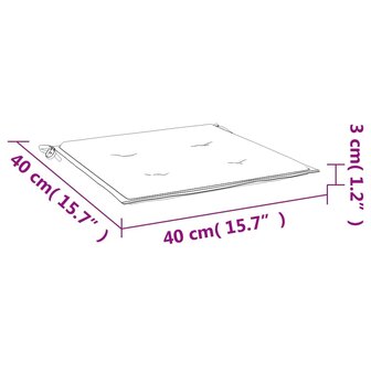 Tuinstoelkussens 2 st gestreept 40x40x3 cm stof wit en blauw 8