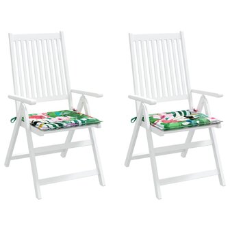 Tuinstoelkussens 2 st 40x40x3 cm stof meerkleurig 3