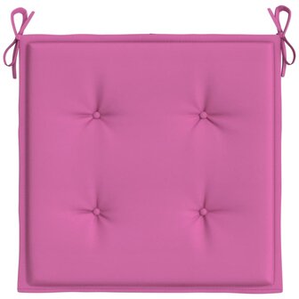 Tuinstoelkussens 2 st 40x40x3 cm stof roze 5