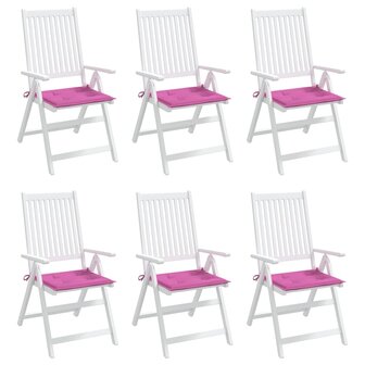 Tuinstoelkussens 6 st 40x40x3 cm stof roze 3