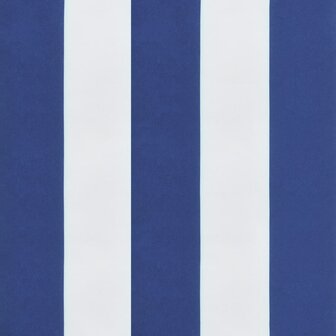 Tuinstoelkussens 4 st gestreept 50x50x3 cm stof wit en blauw 7