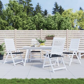 Tuinstoelkussens 4 st ruitpatroon 50x50x3 cm stof zwart 1