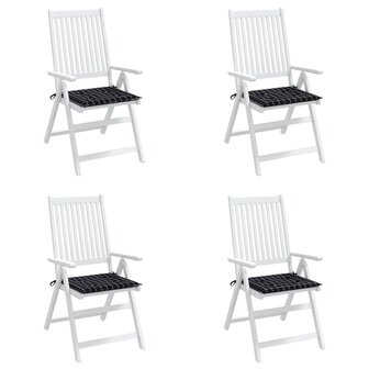 Tuinstoelkussens 4 st ruitpatroon 50x50x3 cm stof zwart 3