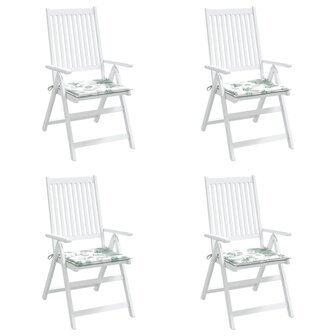 Tuinstoelkussens 4 st bladpatroon 50x50x3 cm stof 3