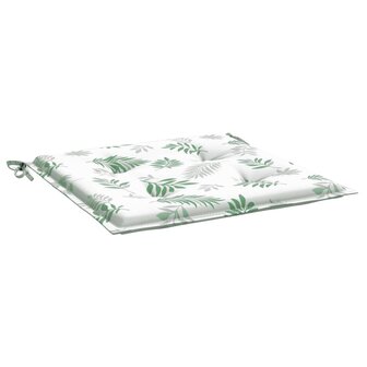 Tuinstoelkussens 4 st bladpatroon 50x50x3 cm stof 4