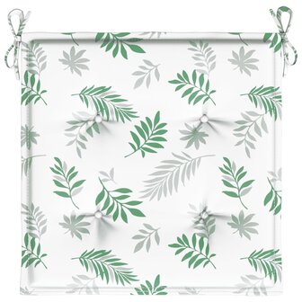 Tuinstoelkussens 4 st bladpatroon 50x50x3 cm stof 5