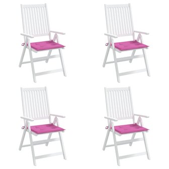 Tuinstoelkussens 4 st 50x50x3 cm stof roze 3