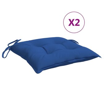Stoelkussens 2 st 40x40x7 cm oxford stof blauw 2