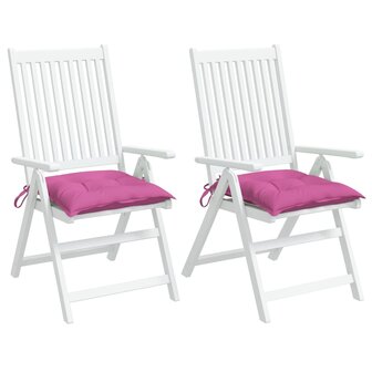 Stoelkussens 2 st 40x40x7 cm stof roze 3